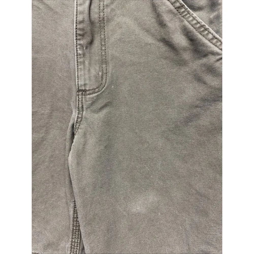 Carhartt Shorts Boys Sz 10 Green Canvas Cargo Workwear/Pockets